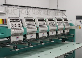 One of our 6-Head Embroidery Machines